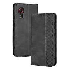 Coque Portefeuille Livre Cuir Etui Clapet BY4 pour Samsung Galaxy XCover 5 SM-G525F Noir