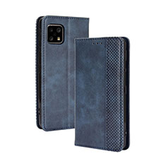 Coque Portefeuille Livre Cuir Etui Clapet BY4 pour Sharp Aquos Sense4 Basic Bleu