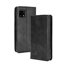 Coque Portefeuille Livre Cuir Etui Clapet BY4 pour Sharp Aquos Sense4 Noir