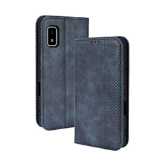 Coque Portefeuille Livre Cuir Etui Clapet BY4 pour Sharp Aquos wish2 Bleu