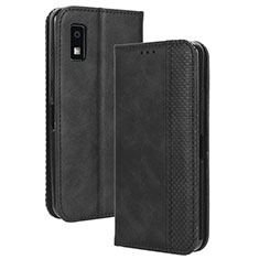 Coque Portefeuille Livre Cuir Etui Clapet BY4 pour Sharp Aquos wish3 Noir