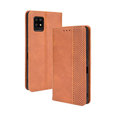 Coque Portefeuille Livre Cuir Etui Clapet BY4 pour Sharp Aquos Zero6 Marron