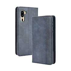 Coque Portefeuille Livre Cuir Etui Clapet BY4 pour Sharp Simple Sumaho 5 Bleu