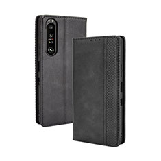 Coque Portefeuille Livre Cuir Etui Clapet BY4 pour Sony Xperia 1 III Noir