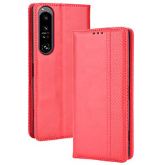 Coque Portefeuille Livre Cuir Etui Clapet BY4 pour Sony Xperia 1 IV Rouge