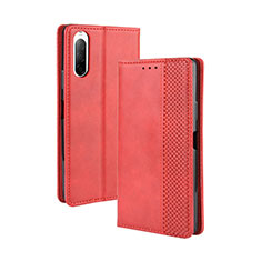 Coque Portefeuille Livre Cuir Etui Clapet BY4 pour Sony Xperia 10 II Rouge