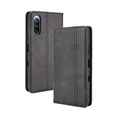 Coque Portefeuille Livre Cuir Etui Clapet BY4 pour Sony Xperia 10 III Lite Noir