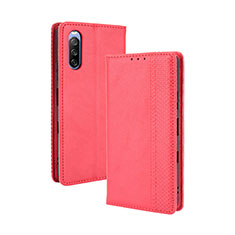 Coque Portefeuille Livre Cuir Etui Clapet BY4 pour Sony Xperia 10 III Rouge