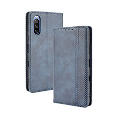 Coque Portefeuille Livre Cuir Etui Clapet BY4 pour Sony Xperia 10 III SO-52B Bleu