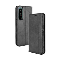 Coque Portefeuille Livre Cuir Etui Clapet BY4 pour Sony Xperia 5 III Noir