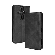 Coque Portefeuille Livre Cuir Etui Clapet BY4 pour Sony Xperia PRO-I Noir