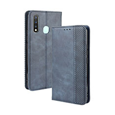 Coque Portefeuille Livre Cuir Etui Clapet BY4 pour Vivo iQOO U3 4G Bleu