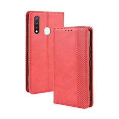 Coque Portefeuille Livre Cuir Etui Clapet BY4 pour Vivo iQOO U3 4G Rouge