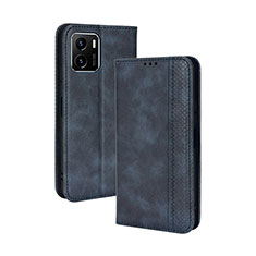 Coque Portefeuille Livre Cuir Etui Clapet BY4 pour Vivo iQOO U5x Bleu