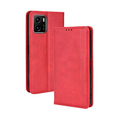 Coque Portefeuille Livre Cuir Etui Clapet BY4 pour Vivo iQOO U5x Rouge