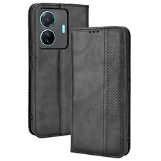 Coque Portefeuille Livre Cuir Etui Clapet BY4 pour Vivo iQOO Z6 Pro 5G Noir