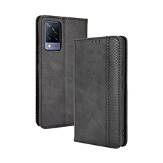 Coque Portefeuille Livre Cuir Etui Clapet BY4 pour Vivo V21s 5G Noir