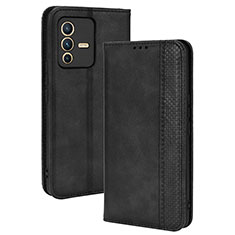 Coque Portefeuille Livre Cuir Etui Clapet BY4 pour Vivo V23 5G Noir