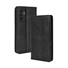 Coque Portefeuille Livre Cuir Etui Clapet BY4 pour Vivo V23e 5G Noir