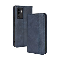 Coque Portefeuille Livre Cuir Etui Clapet BY4 pour Vivo V23e Bleu