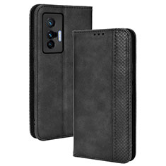 Coque Portefeuille Livre Cuir Etui Clapet BY4 pour Vivo X70 5G Noir