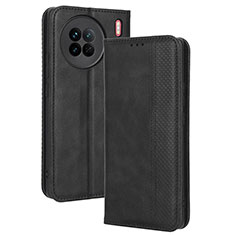 Coque Portefeuille Livre Cuir Etui Clapet BY4 pour Vivo X90 5G Noir