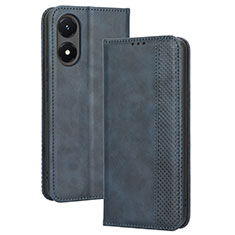 Coque Portefeuille Livre Cuir Etui Clapet BY4 pour Vivo Y02S Bleu