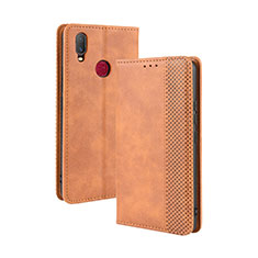 Coque Portefeuille Livre Cuir Etui Clapet BY4 pour Vivo Y11 Marron