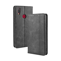 Coque Portefeuille Livre Cuir Etui Clapet BY4 pour Vivo Y11 Noir