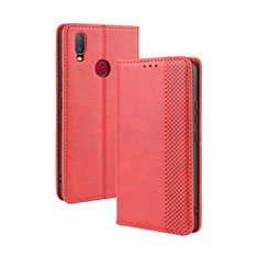 Coque Portefeuille Livre Cuir Etui Clapet BY4 pour Vivo Y11 Rouge