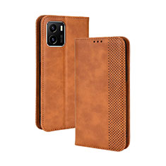 Coque Portefeuille Livre Cuir Etui Clapet BY4 pour Vivo Y15A Marron