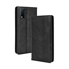 Coque Portefeuille Livre Cuir Etui Clapet BY4 pour Vivo Y3s (2021) Noir