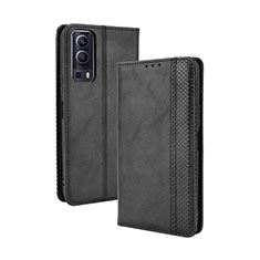 Coque Portefeuille Livre Cuir Etui Clapet BY4 pour Vivo Y52 5G Noir