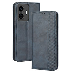 Coque Portefeuille Livre Cuir Etui Clapet BY4 pour Vivo Y77e t1 Bleu