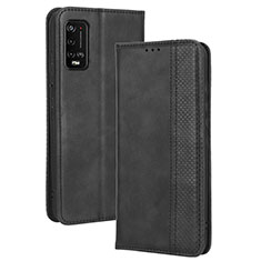 Coque Portefeuille Livre Cuir Etui Clapet BY4 pour Wiko Power U10 Noir