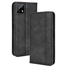 Coque Portefeuille Livre Cuir Etui Clapet BY4 pour Wiko T3 Noir