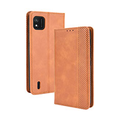 Coque Portefeuille Livre Cuir Etui Clapet BY4 pour Wiko Y62 Marron