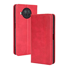 Coque Portefeuille Livre Cuir Etui Clapet BY4 pour Xiaomi Mi 10i 5G Rouge