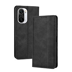 Coque Portefeuille Livre Cuir Etui Clapet BY4 pour Xiaomi Mi 11i 5G Noir