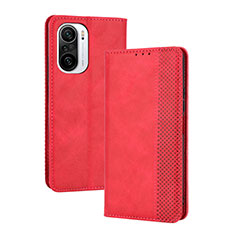 Coque Portefeuille Livre Cuir Etui Clapet BY4 pour Xiaomi Mi 11X Pro 5G Rouge