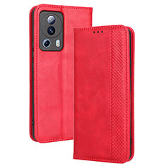 Coque Portefeuille Livre Cuir Etui Clapet BY4 pour Xiaomi Mi 12 Lite NE 5G Rouge