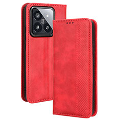 Coque Portefeuille Livre Cuir Etui Clapet BY4 pour Xiaomi Mi 14 5G Rouge