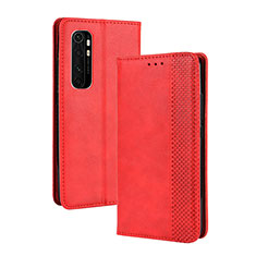 Coque Portefeuille Livre Cuir Etui Clapet BY4 pour Xiaomi Mi Note 10 Lite Rouge