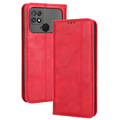 Coque Portefeuille Livre Cuir Etui Clapet BY4 pour Xiaomi Poco C40 Rouge