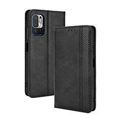 Coque Portefeuille Livre Cuir Etui Clapet BY4 pour Xiaomi POCO M3 Pro 5G Noir