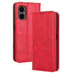 Coque Portefeuille Livre Cuir Etui Clapet BY4 pour Xiaomi Poco M4 5G Rouge