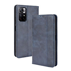 Coque Portefeuille Livre Cuir Etui Clapet BY4 pour Xiaomi Poco M4 Pro 5G Bleu