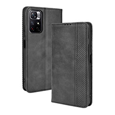 Coque Portefeuille Livre Cuir Etui Clapet BY4 pour Xiaomi Poco M4 Pro 5G Noir