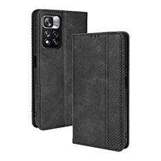 Coque Portefeuille Livre Cuir Etui Clapet BY4 pour Xiaomi Poco X4 NFC Noir