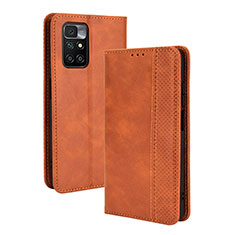 Coque Portefeuille Livre Cuir Etui Clapet BY4 pour Xiaomi Redmi 10 (2022) Marron